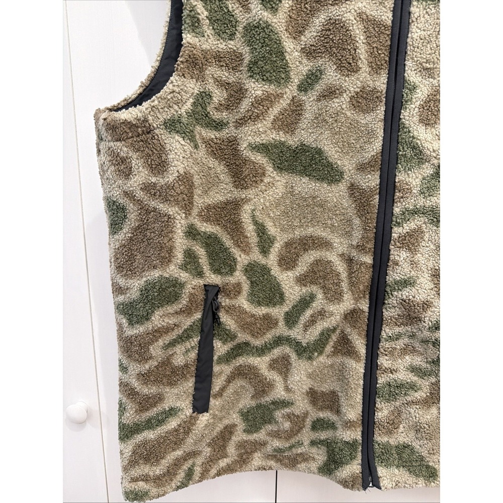 BURLEBO Men's XXL Sherpa Vest Alpine Camo Find Your Wild Full Zip Lined Hunting - Picture 4 of 9